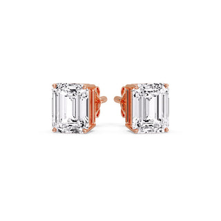 Emerald Cut Diamond Stud Earrings