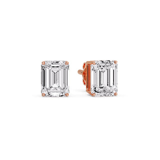Emerald Cut Diamond Stud Earrings