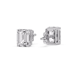 Emerald Cut Diamond Stud Earrings