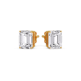 Emerald Cut Diamond Stud Earrings