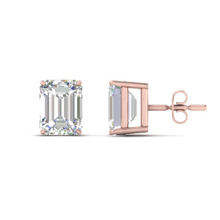 Emerald Cut Diamond Stud Earrings