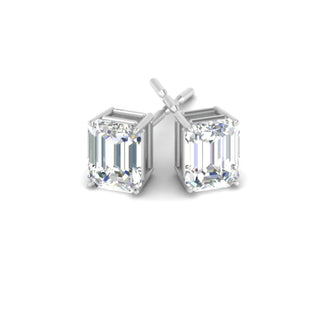 Emerald Cut Diamond Stud Earrings
