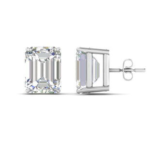 Emerald Cut Diamond Stud Earrings