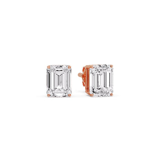 Emerald Cut Diamond Stud Earrings