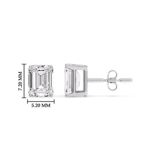 Emerald Cut Diamond Stud Earrings