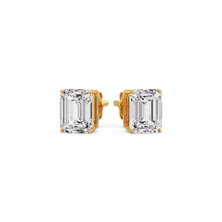 Emerald Cut Diamond Stud Earrings