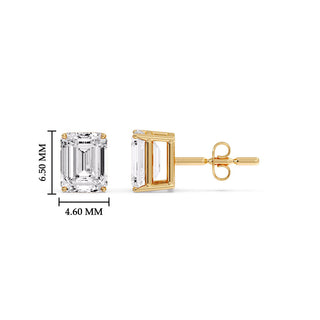 Emerald Cut Diamond Stud Earrings