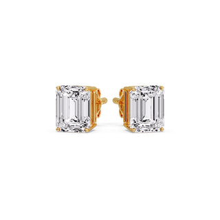 Emerald Cut Diamond Stud Earrings