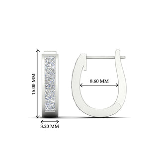 Channel Set Huggie Hoop Earring