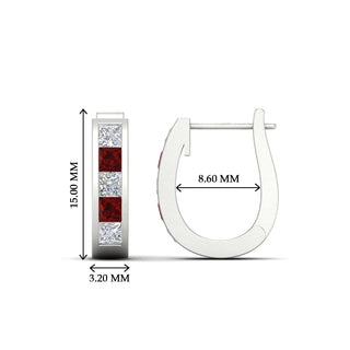 Channel Set Huggie Hoop Earring