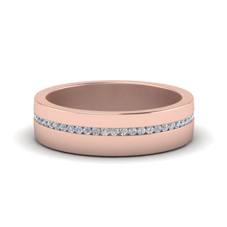 Flat Channel Set Diamond Mens Band - MENAGERIE Intimates MENS Lingerie