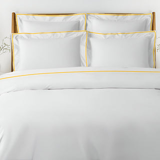 400TC Embroidery Cotton Sateen Solid Duvet Cover Set