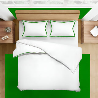 400TC Embroidery Cotton Sateen Solid Duvet Cover Set