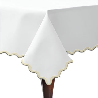 Applique Scalloped Embroidery Cotton Table Cloth