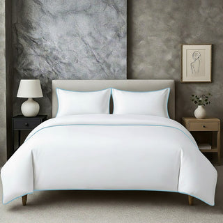 400 TC 100% Tencel Soft Silk Piping Duvet Cover Set
