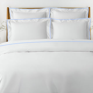 400TC Embroidery Cotton Sateen Solid Duvet Cover Set