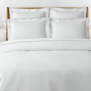400TC Embroidery Cotton Sateen Solid Duvet Cover Set