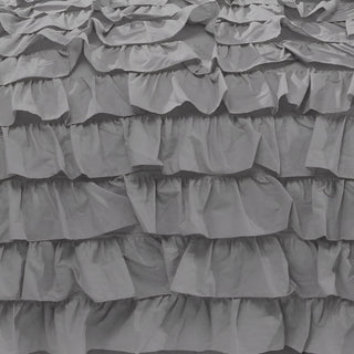400TC Sateen Solid Cotton Waterfall Ruffle Duvet Cover Set