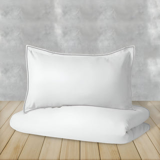 400TC Embroidery Cotton Sateen Solid Duvet Cover Set
