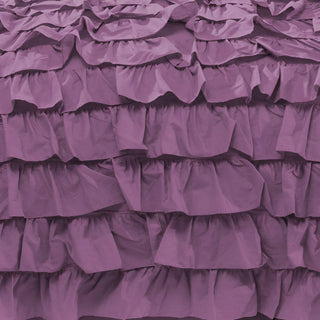 400TC Sateen Solid Cotton Waterfall Ruffle Duvet Cover Set