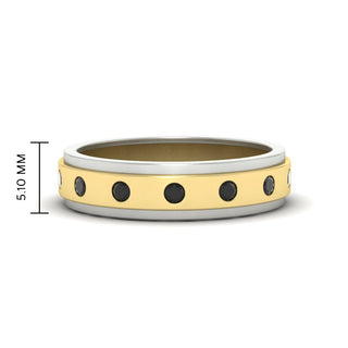 Two Tone Bezel Stone | Wedding Band