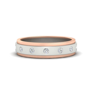 Two Tone Bezel Stone | Wedding Band