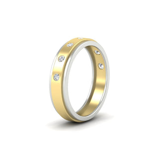 Two Tone Bezel Stone | Wedding Band