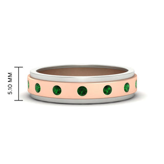 Two Tone Bezel Stone | Wedding Band