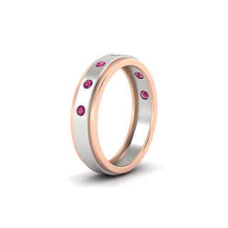 Two Tone Bezel Stone | Wedding Band