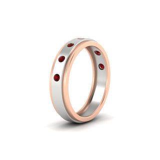 Two Tone Bezel Stone | Wedding Band
