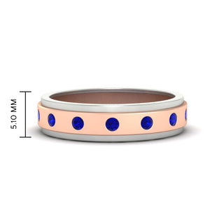Two Tone Bezel Stone | Wedding Band