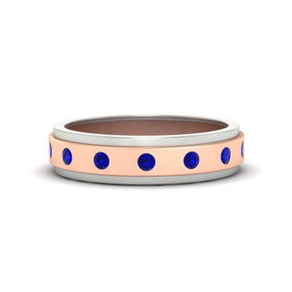 Two Tone Bezel Stone | Wedding Band