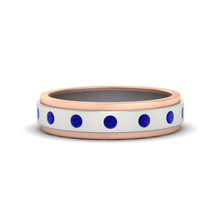 Two Tone Bezel Stone | Wedding Band