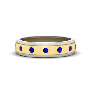 Two Tone Bezel Stone | Wedding Band