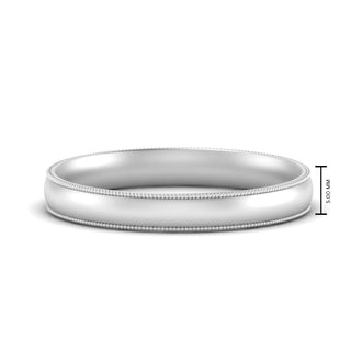 Milgrain Wedding Band | 4 mm