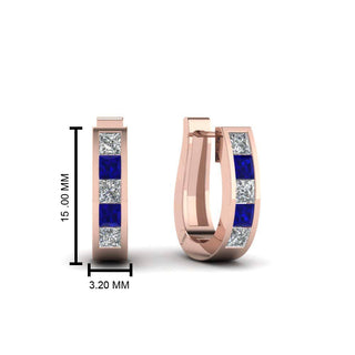 Channel Set Huggie Hoop Earring