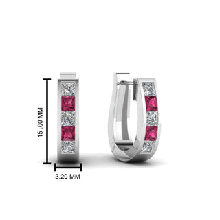 Channel Set Huggie Hoop Earring