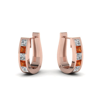 Channel Set Huggie Hoop Earring