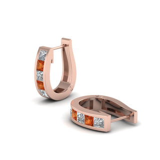 Channel Set Huggie Hoop Earring