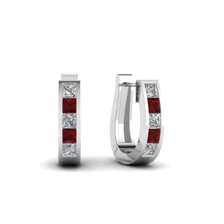 Channel Set Huggie Hoop Earring