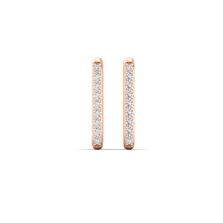 Rectangle Diamond Hoop Earring