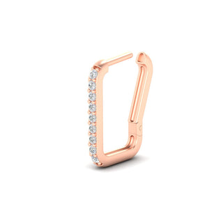 Rectangle Diamond Hoop Earring