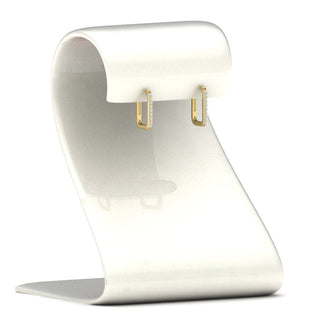 Rectangle Diamond Hoop Earring