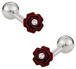 Rose Cufflinks with Crystal - MENAGERIE Intimates MENS Lingerie