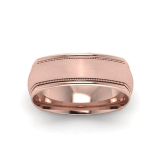 Rose Gold Milgrain Square Band Ring - MENAGERIE Intimates MENS Lingerie