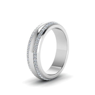 Beveled Edge Matte Eternity | Engagement Ring
