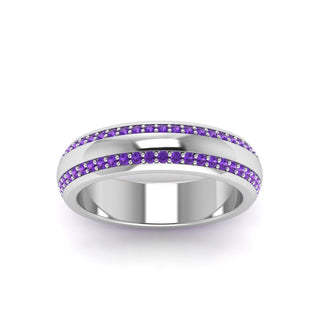 Beveled Edge Matte Eternity | Engagement Ring