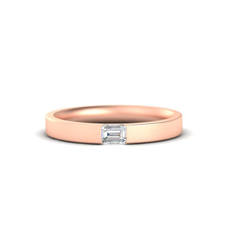 Single Emerald Mens Wedding Band