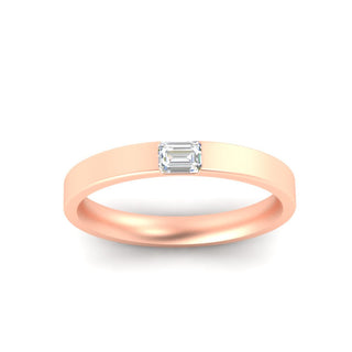 Single Emerald Mens Wedding Band