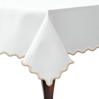Applique Scalloped Embroidery Cotton Table Cloth
